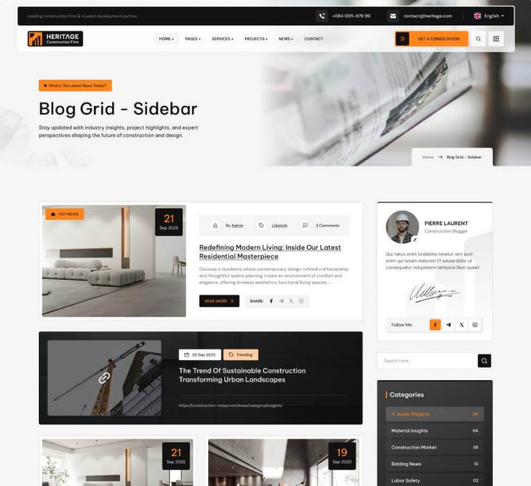 Blogs Grid - Sidebar
